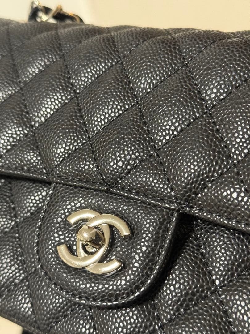 ノベルティCHANEL チェーン フラップバッグ キャビアスキン 2way