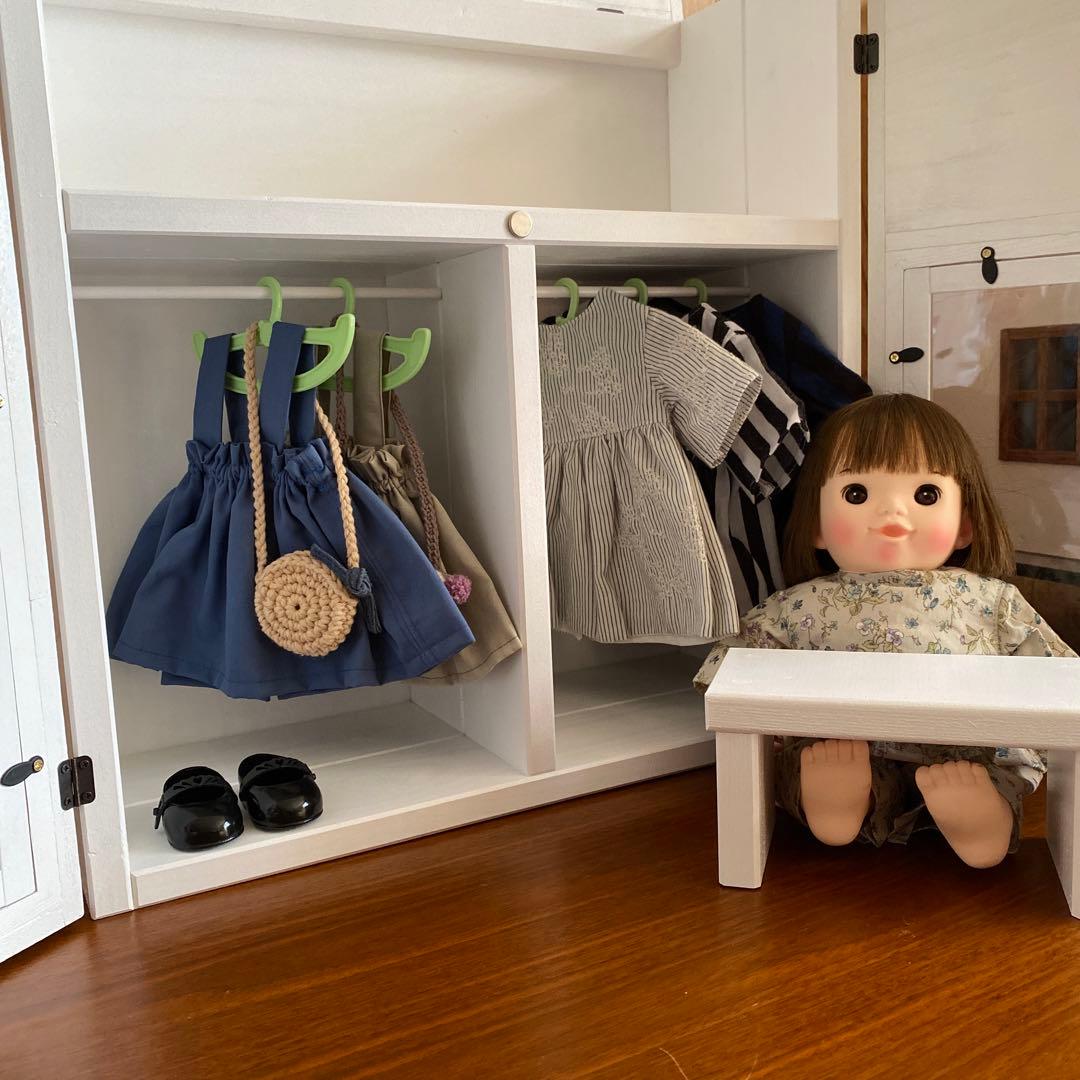 ぽんちゃん　木製人形用クローゼット　ぽぽちゃん　ハンドメイド