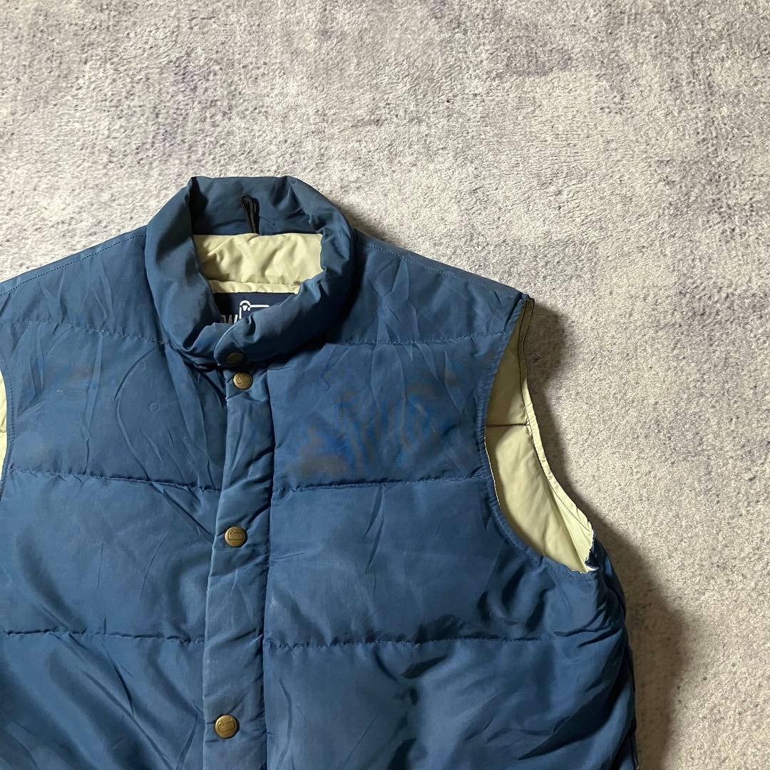 80sWoolrichウールリッチダウンベストUSA製ネイビー