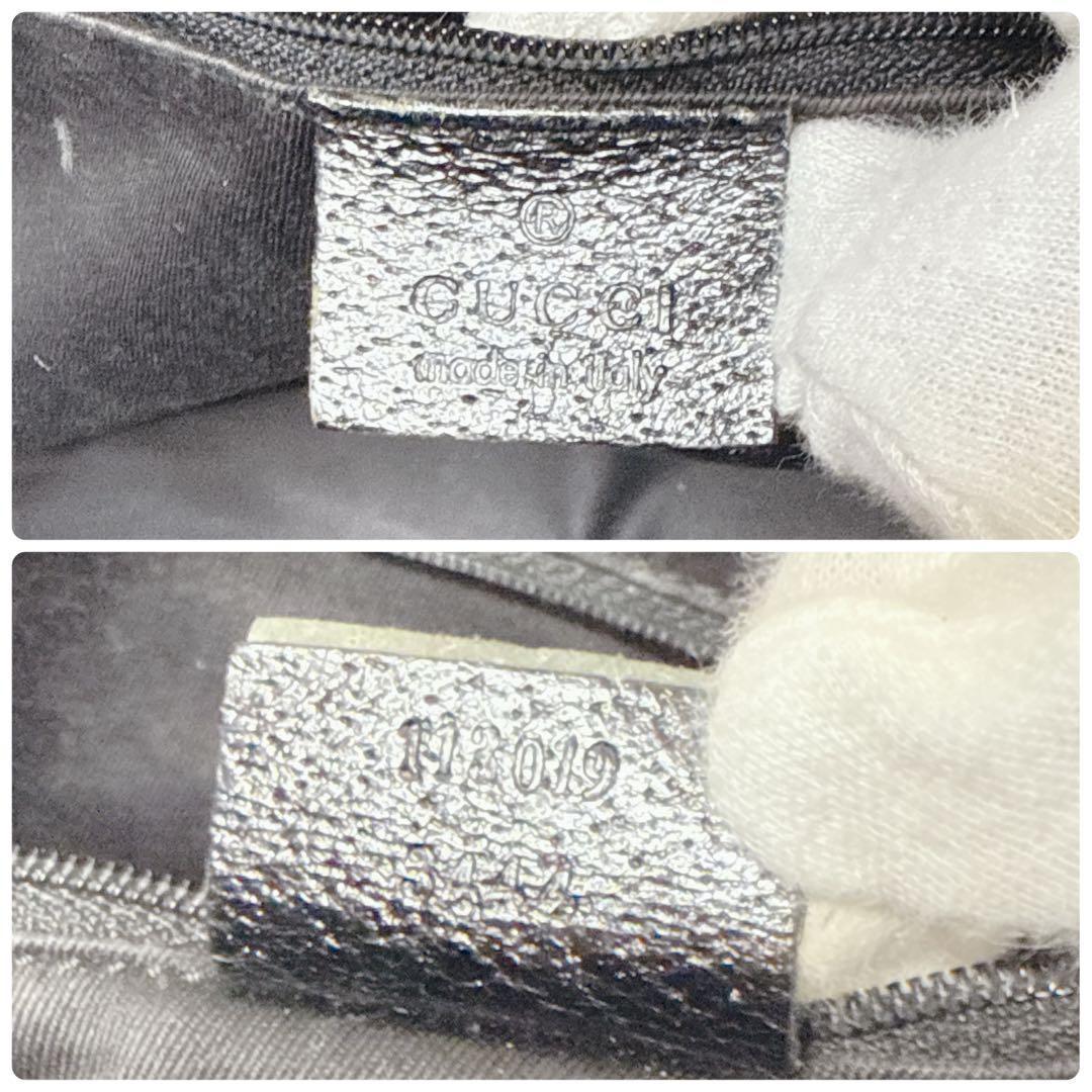 GUCCI グッチ GG柄 キャンバス トート バッグ ブラック レザー 保存袋