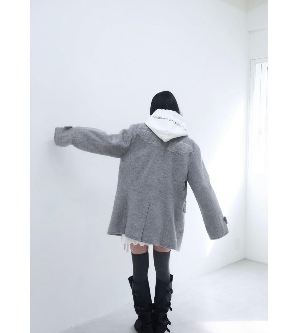 ダブルブレストコートsmyeon スミョン　ミドルシャギーコート