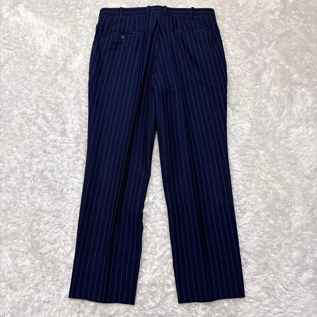 極美品✨ゼニア生地 オーダーメイドスーツ ビジネススーツ ストライプ ネイビー