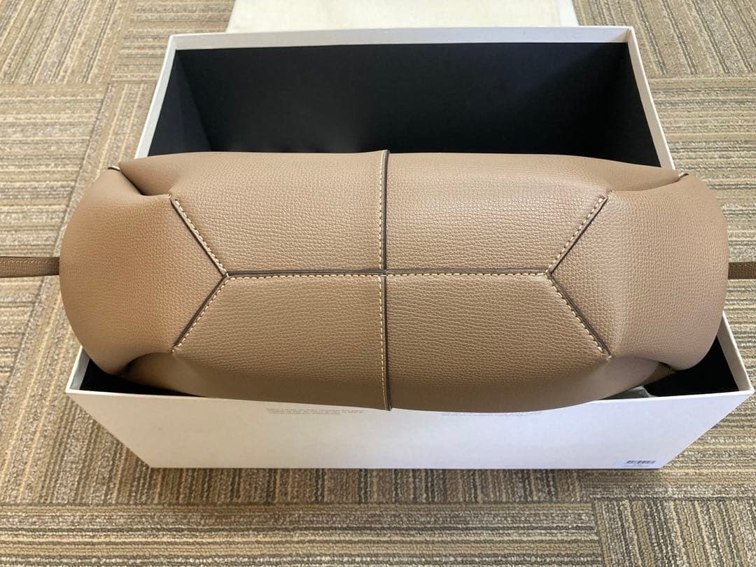 【POLENE】 ベージュ レザートートバッグ