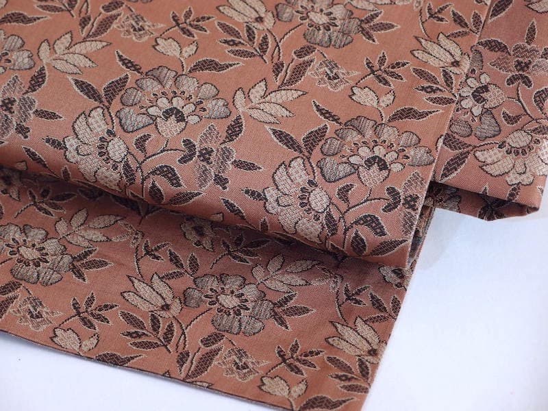 織りの両面名古屋帯（唐花文、花菱古典文）長378 全通総柄　正絹美品