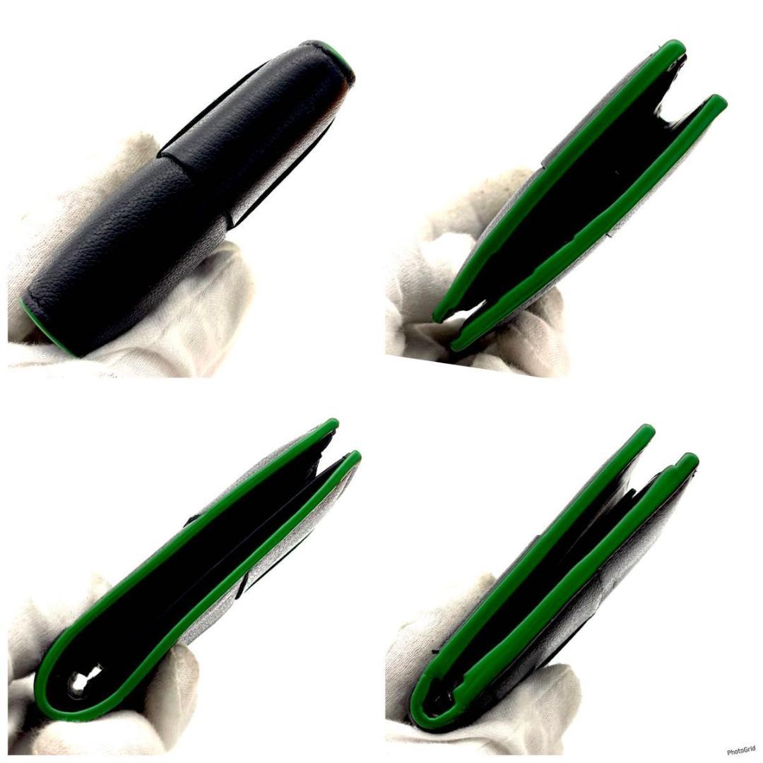 【最高級美品】ボッテガヴェネタ カセット ２つ折り財布 ブラック グリーン