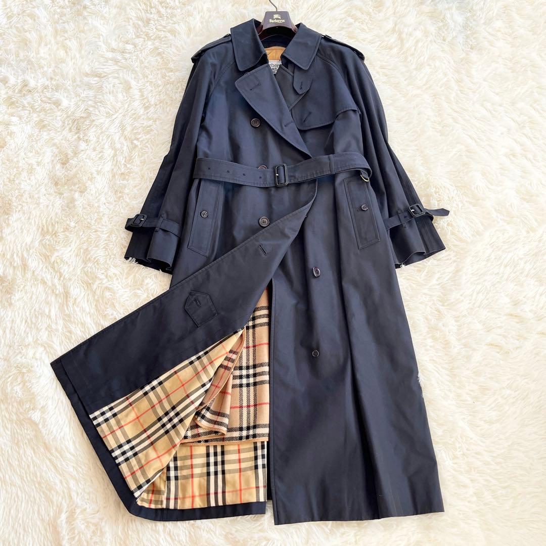 極美品　バーバリー　トレンチコート　ネイビー　ライナー　ノバチェック　ベルト