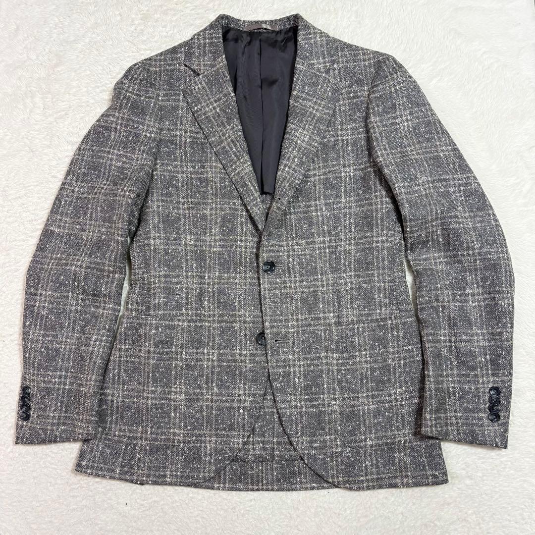 シップス ロロピアーナ シルク リネンツイード テーラードジャケット グレー44