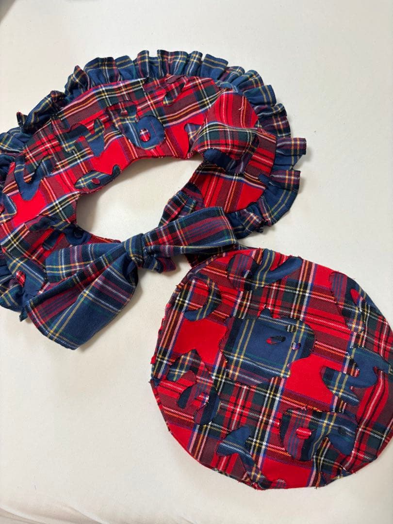 ゆ*。様 heihei ベレー帽＆つけ襟チェック柄✩.*˚y2k✮