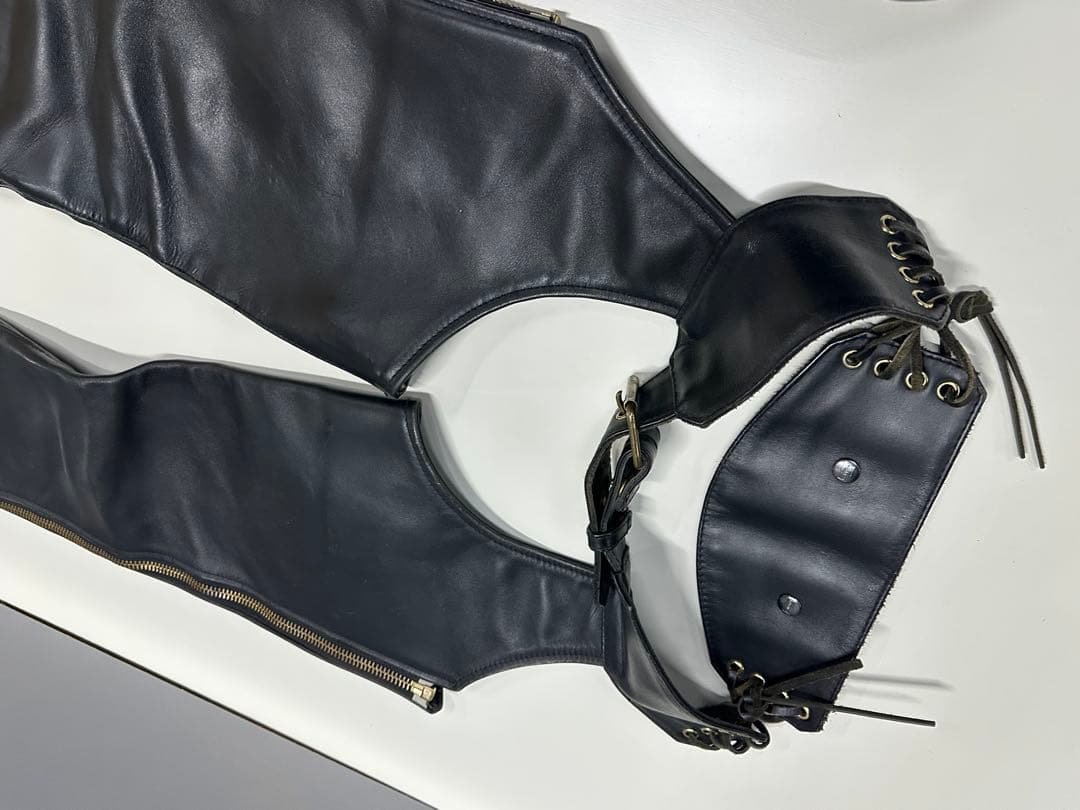 KADOYA CHAPS / ブラック　カドヤ/チャップスレザー黒　ジッパー付き