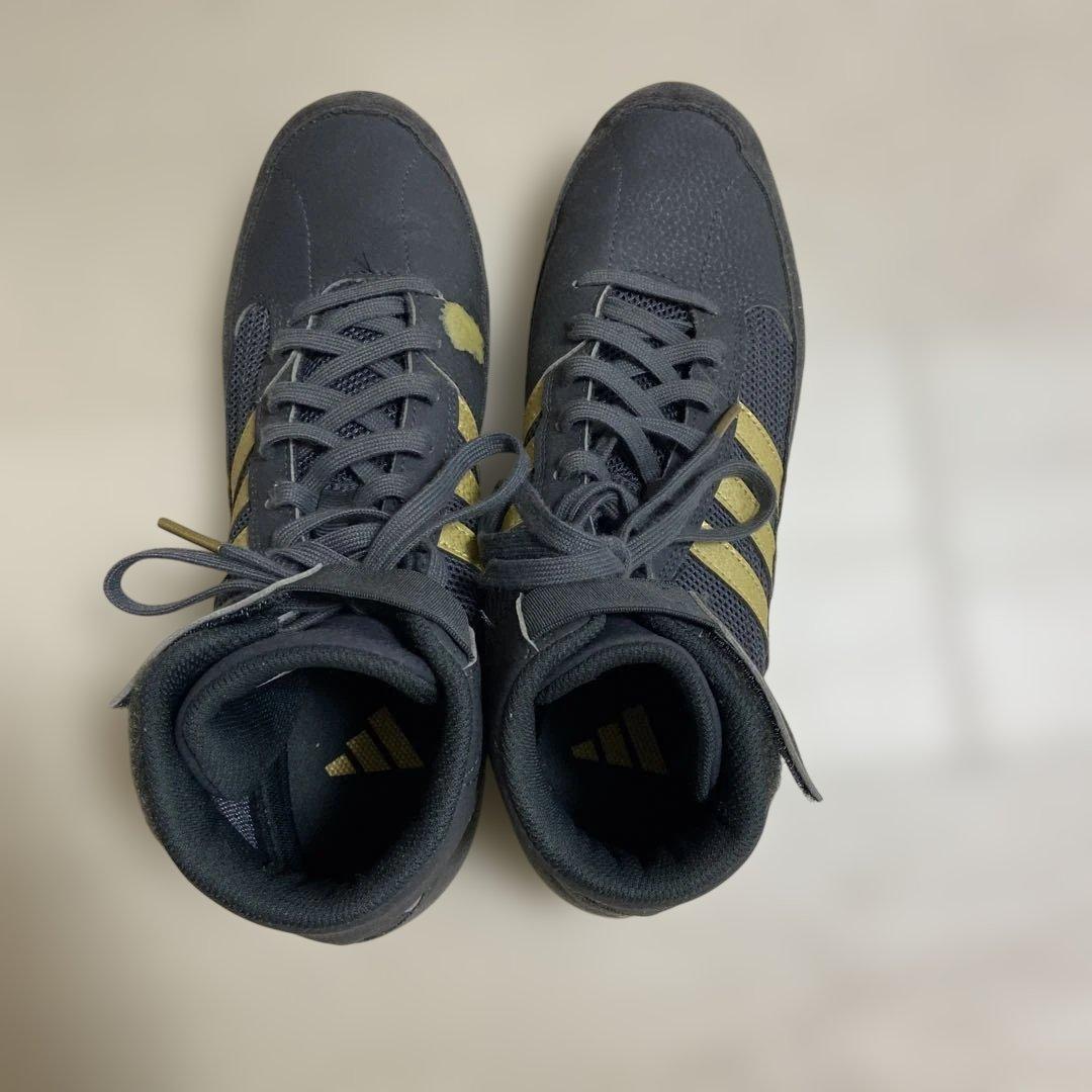 adidas レスリングシューズ 黒/金