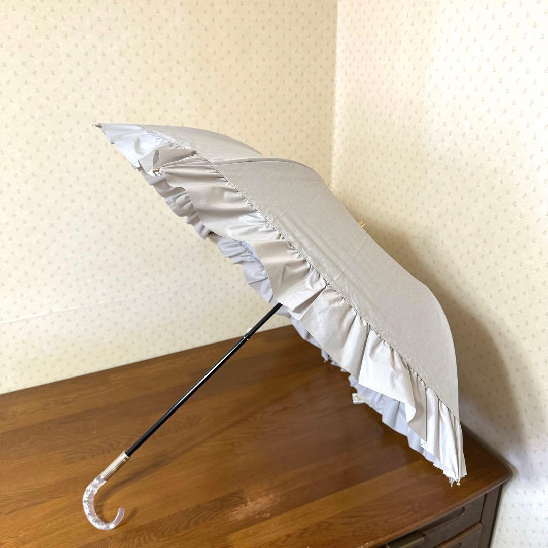 ★新品★ジルスチュアート　晴雨兼用　フリル　日傘　トップフラット　遮光　遮熱
