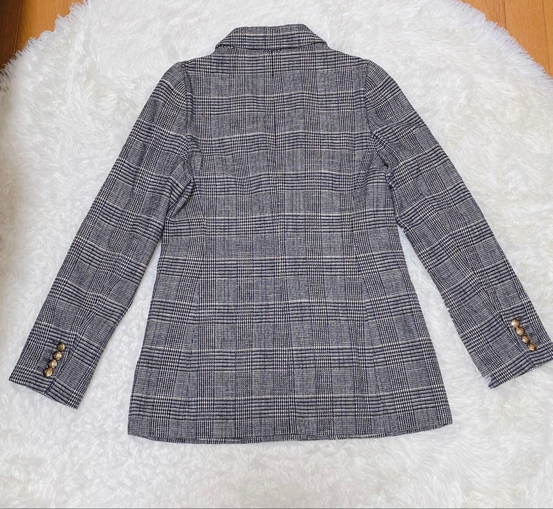 IENA イエナ　ダブルブレストジャケットダブル 金ボタン　モールチェック　36