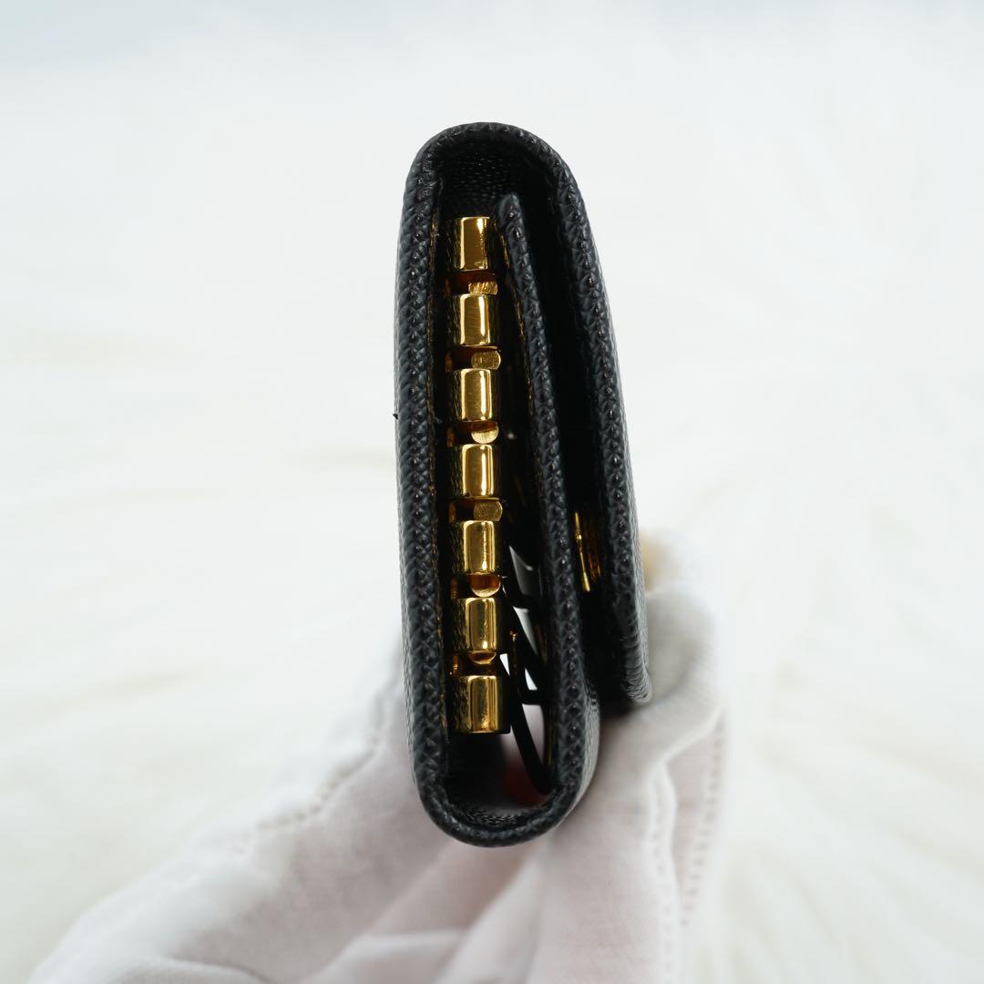 未使用品　箱付き　PRADA プラダ　キーケース　サフィアーノレザー　ブラック