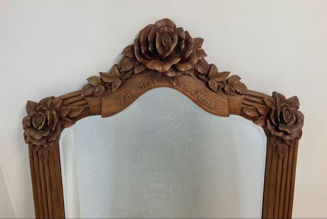 木製フレームスタンドミラー