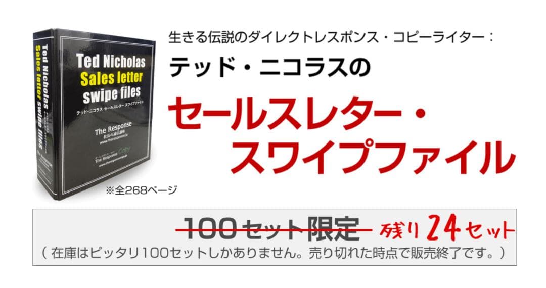 【希少・約13万円で購入】テッド・ニコラス セールスレター スワイプファイル