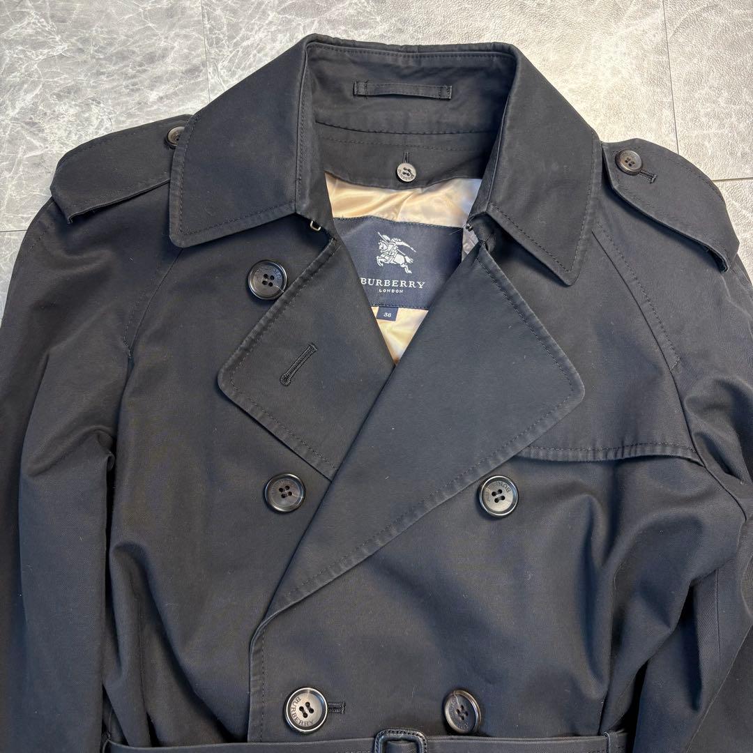 極美品♡バーバリーロンドン　トレンチコート　ベルト　ライナー　38 黒