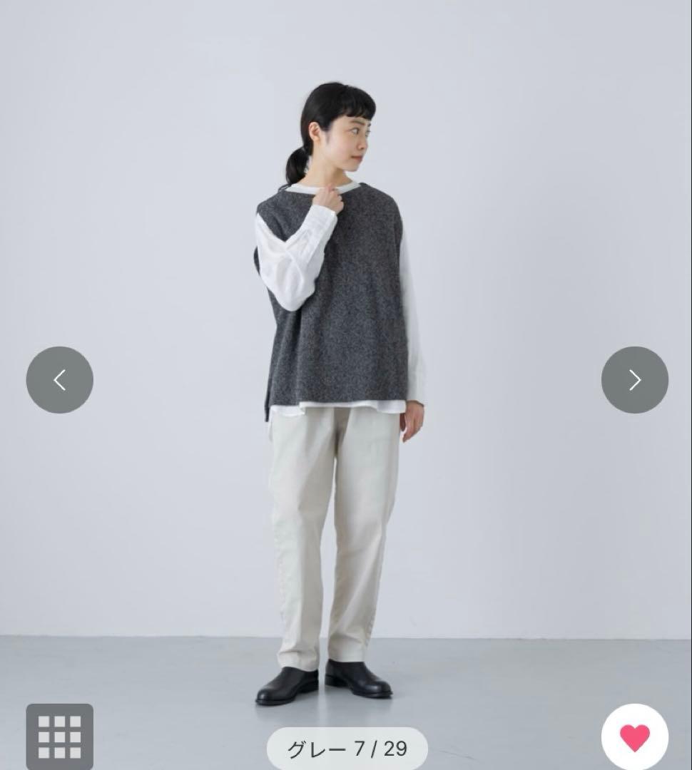 新品未使用かぐれ ドライコットンニットベスト グレー