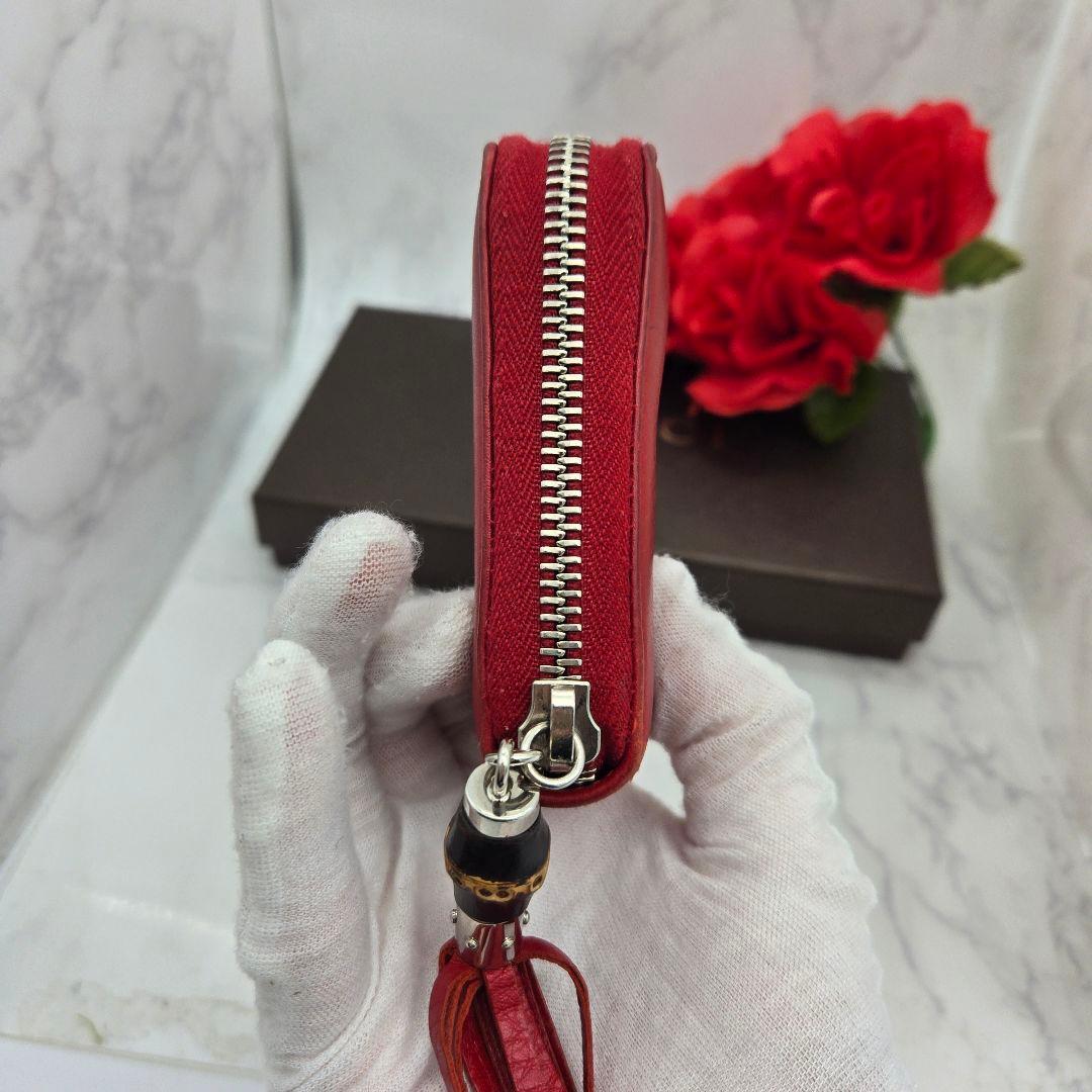 【希少】 GUCCI グッチ ロゴ ラウンドファスナー 長財布 財布 バンブー