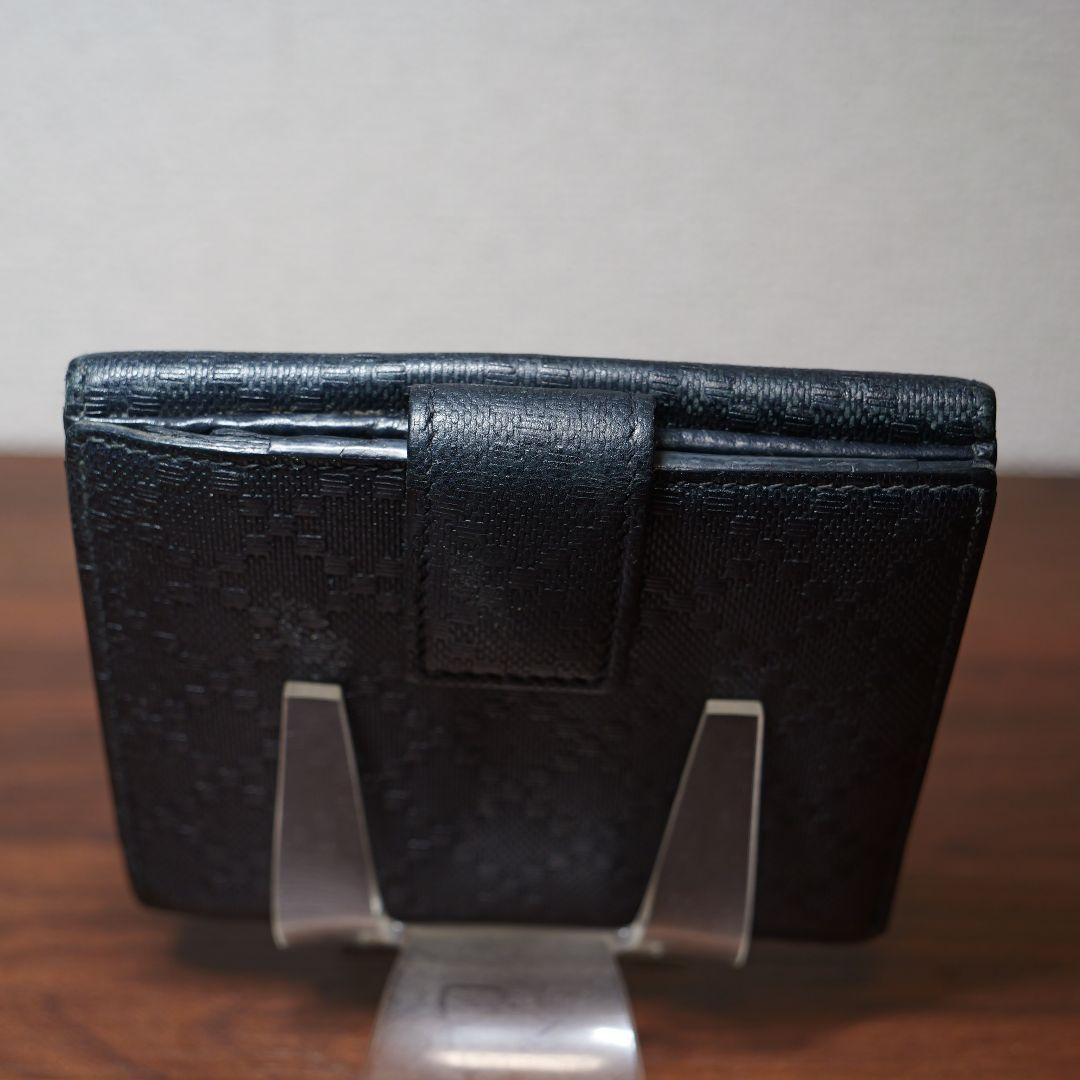 GUCCI ブラックレザー 三つ折り財布 箱、保存袋他付き