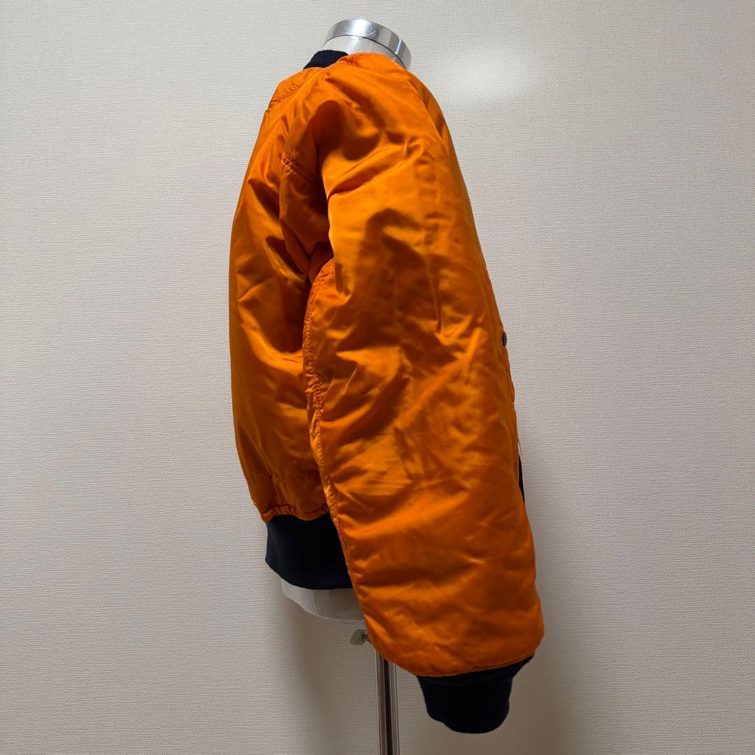 90s アルファ MA-1 リバーシブル ネイビー×オレンジ 短丈 Y2K L