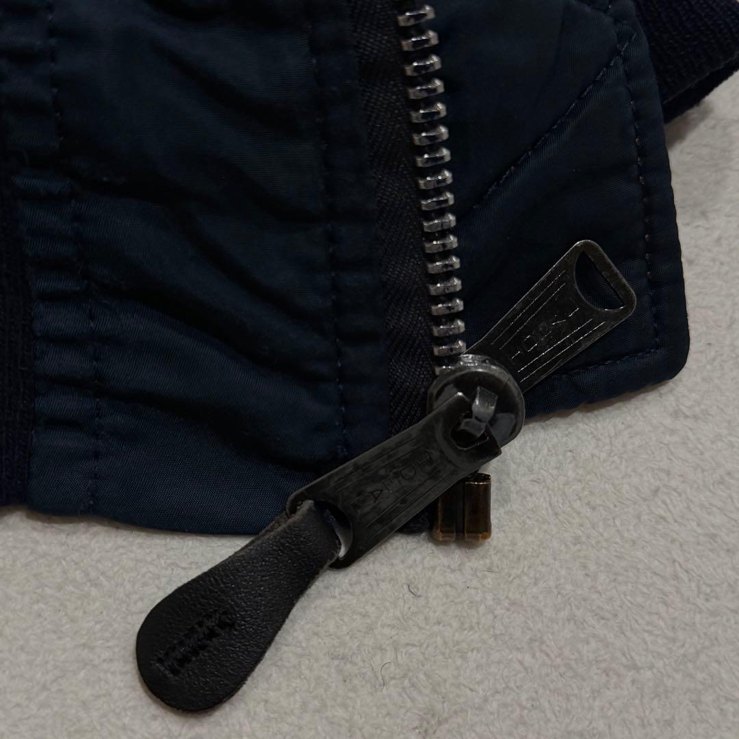 90s アルファ MA-1 リバーシブル ネイビー×オレンジ 短丈 Y2K L