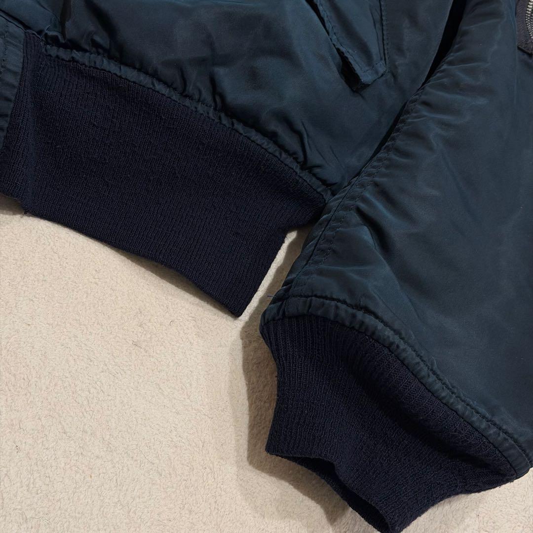 90s アルファ MA-1 リバーシブル ネイビー×オレンジ 短丈 Y2K L