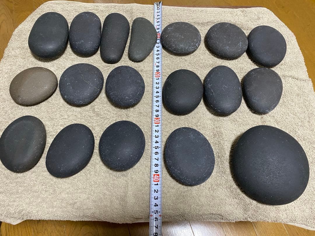 【天然玄武岩】ホットストーンマッサージ用ストーン 18個セット｜アリゾナ産｜