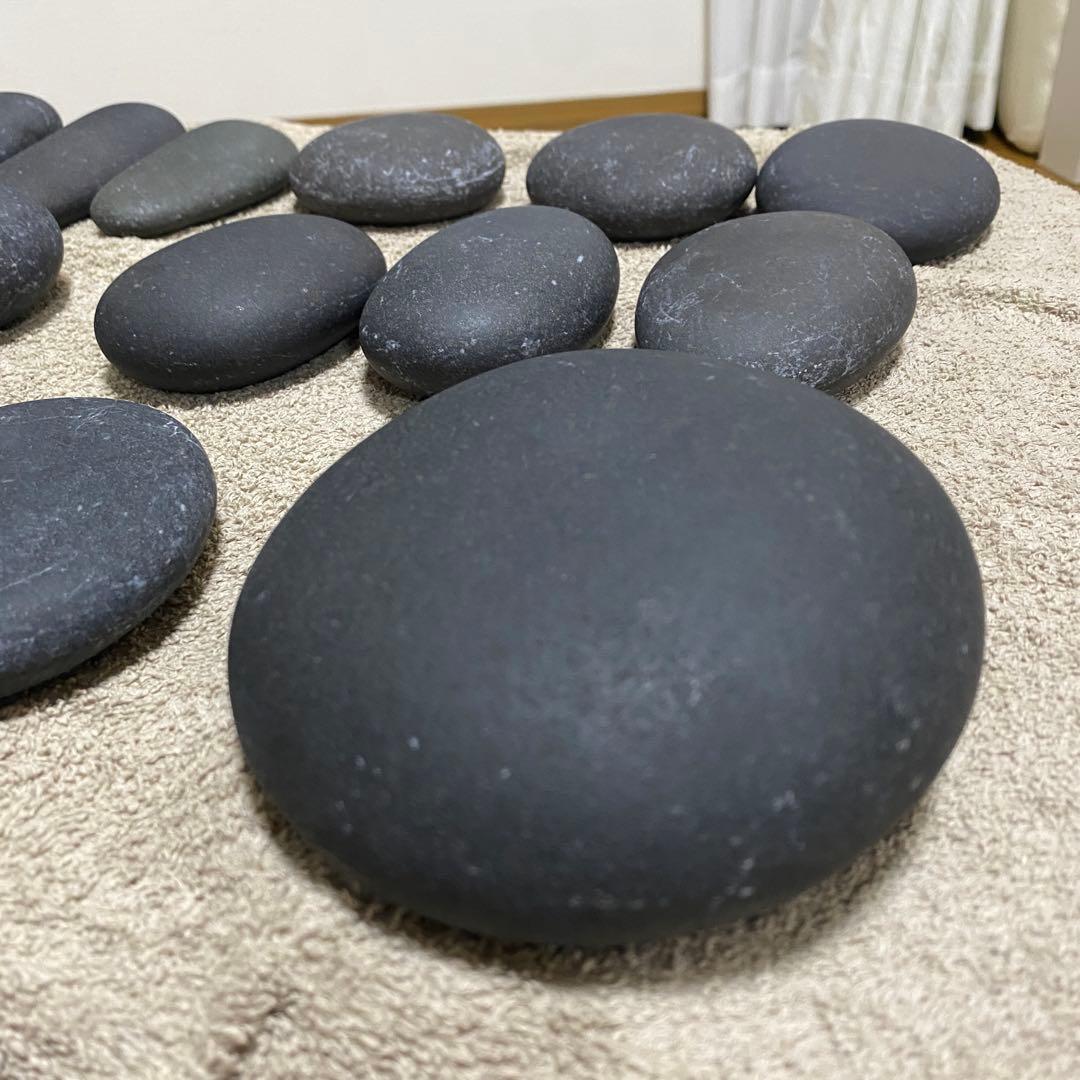 【天然玄武岩】ホットストーンマッサージ用ストーン 18個セット｜アリゾナ産｜