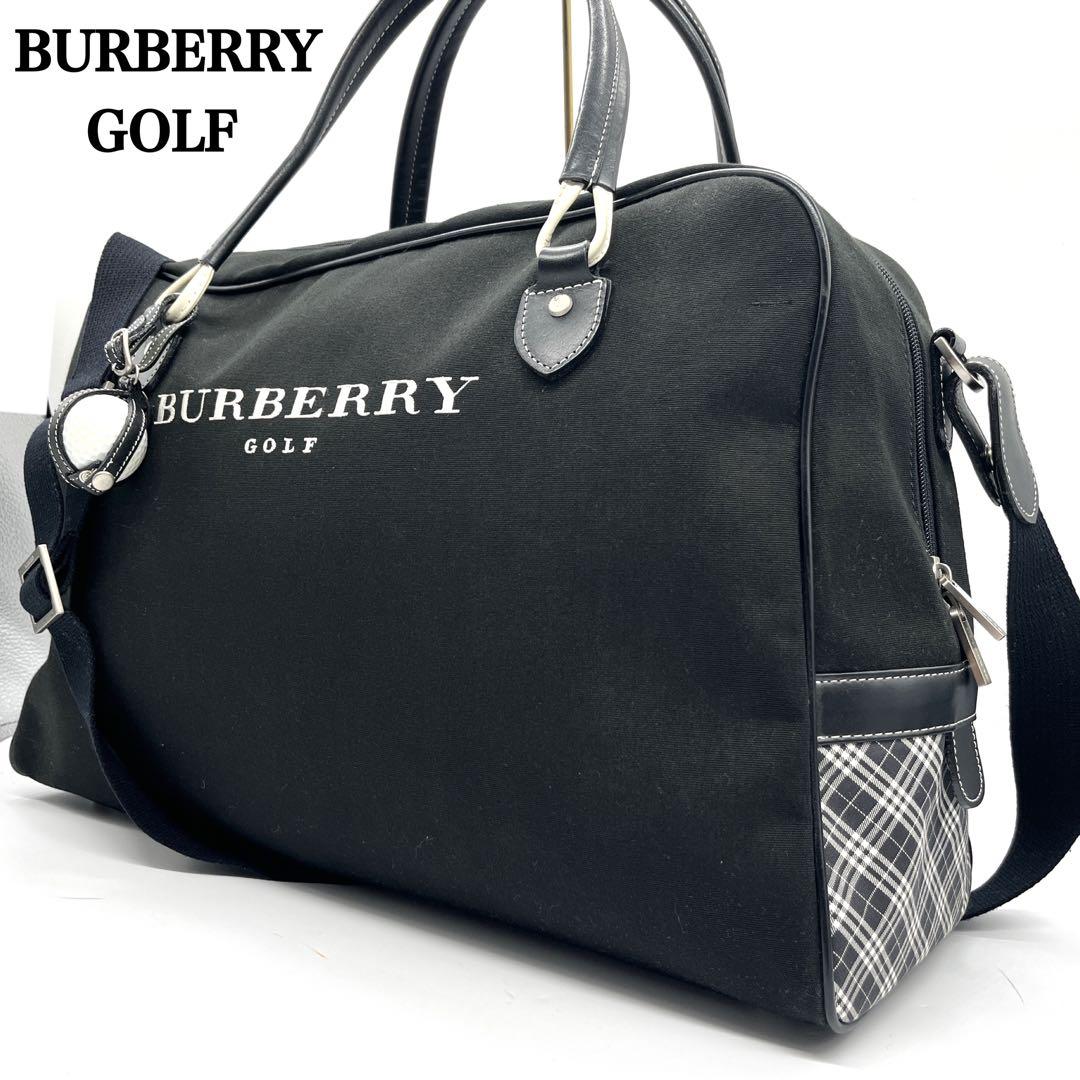 【極美品 未使用級】バーバリー ゴルフ チェック ボストンバッグ