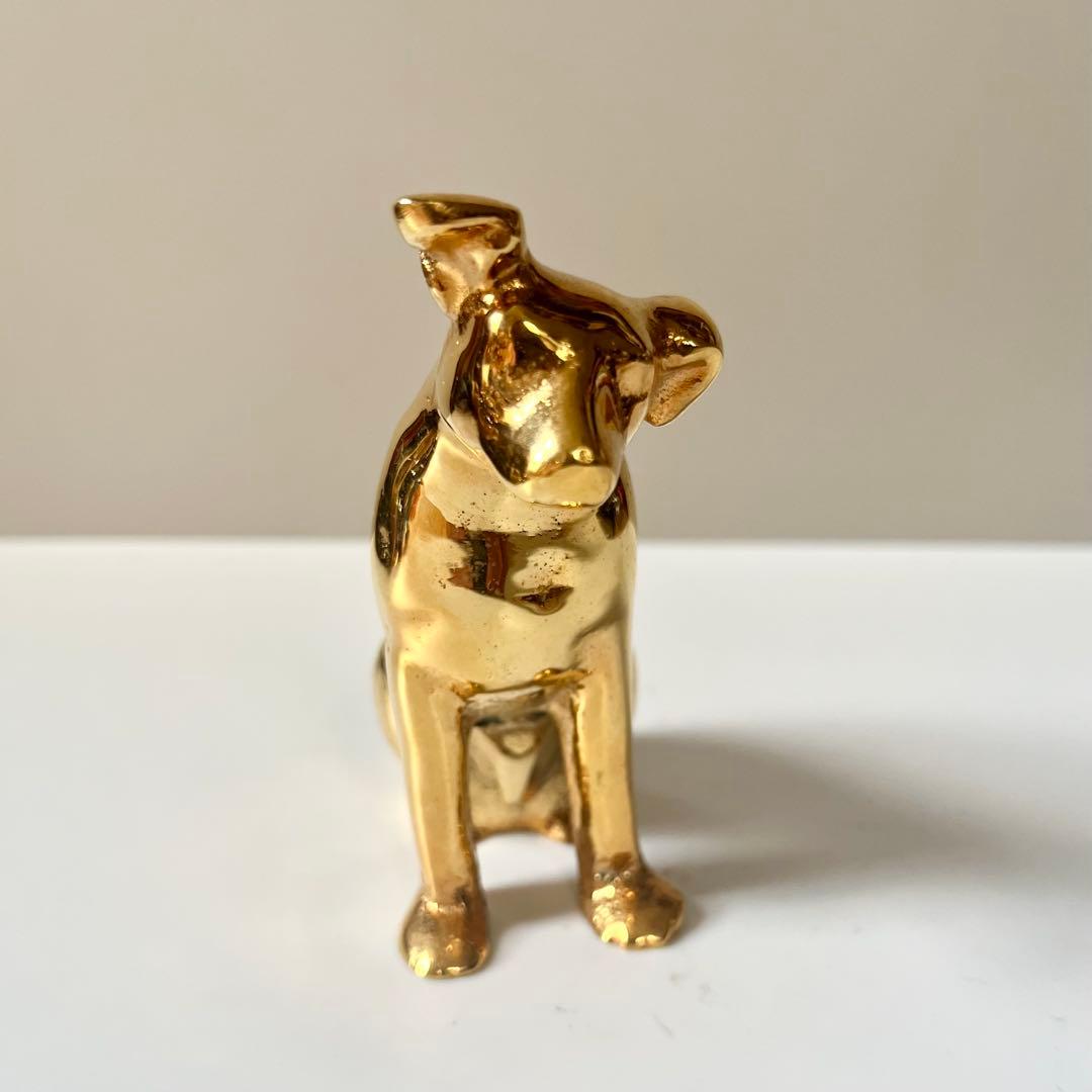 【稀少品】 VICTOR ビクター犬 ニッパー犬 金属製 ゴールド 昭和レトロ