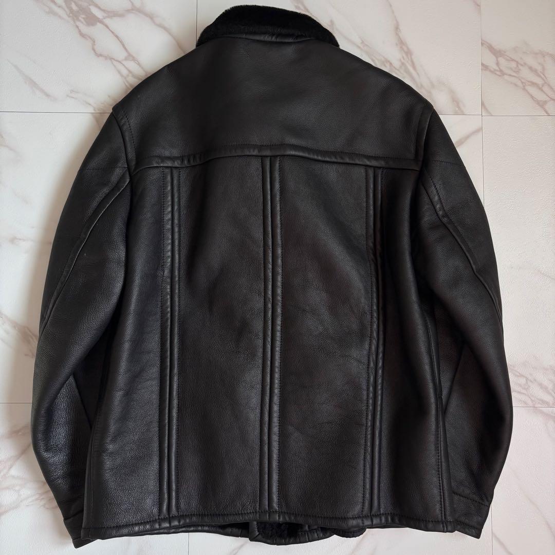 激レア◆HUGO BOSS リアルムートン ジャケット 50サイズ 黒