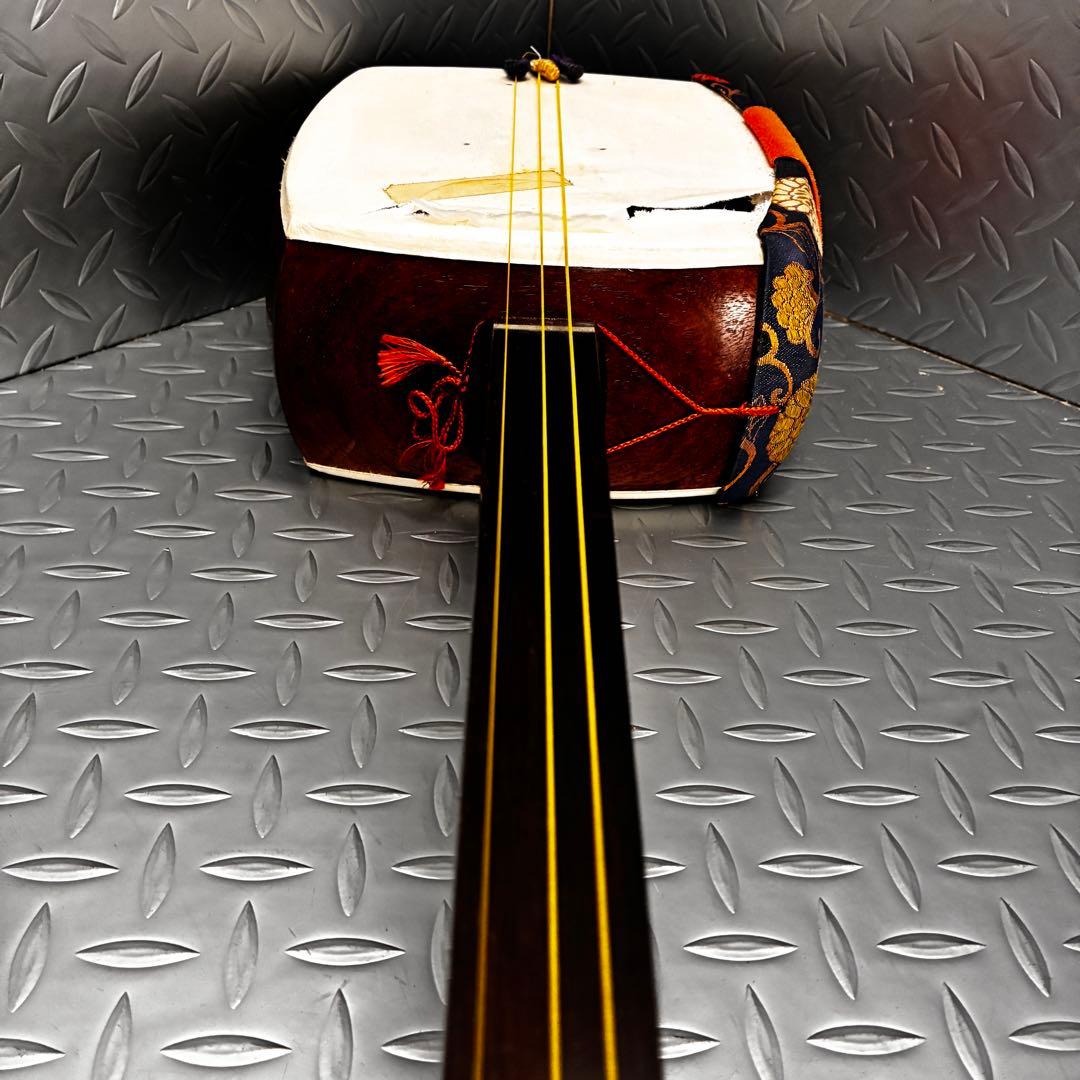 【本体美品】三味線 細棹？ 長唄？ ハードケース 木製バチ 付属品多数