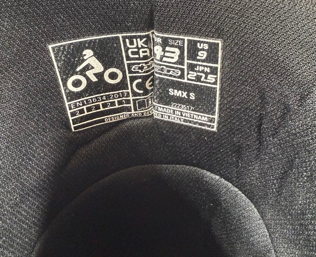 アルパインスターズSMX S レーシングブーツ EUR43 US9 27.5