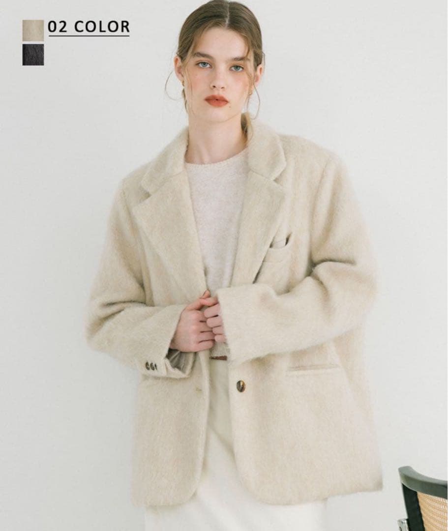 basement online モヘアシャギージャケットコート