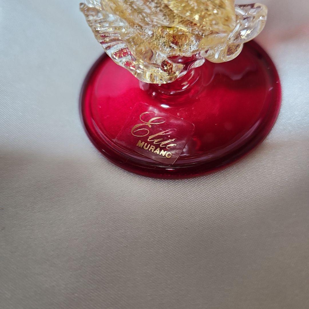 ベネチアンガラス ムラーノグラス イルカ ワイングラス 2点セット