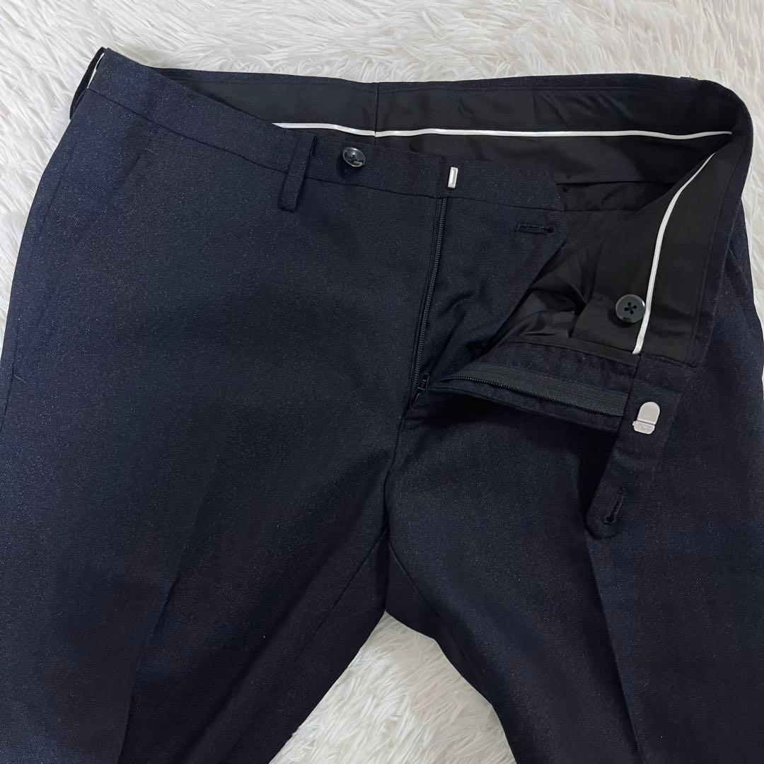 【美品】スーツセレクト 3ピース セットアップ Y4 濃紺 ヘリンボーン柄