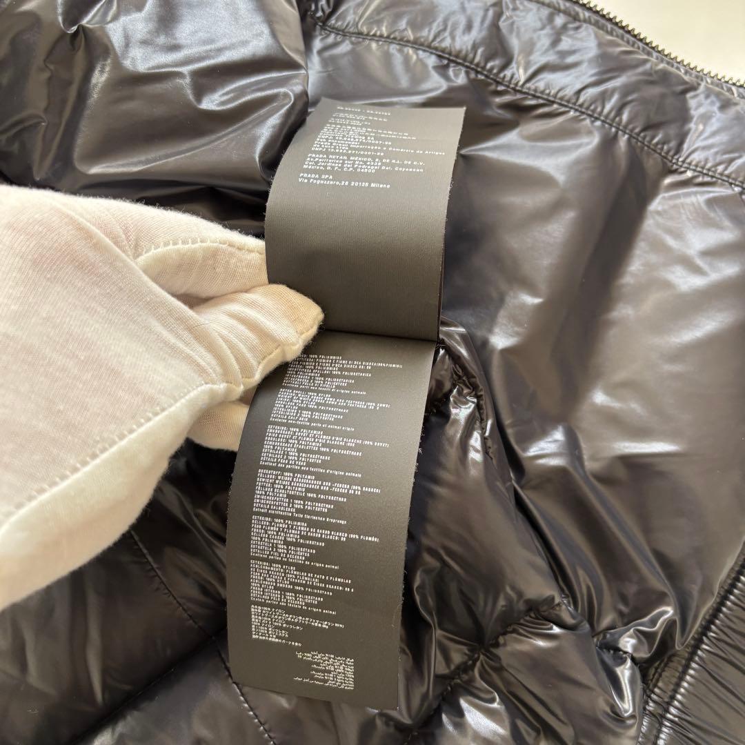 極美品 54/XL相当 PRADA プラダ ダウンベスト バイカー ブラック