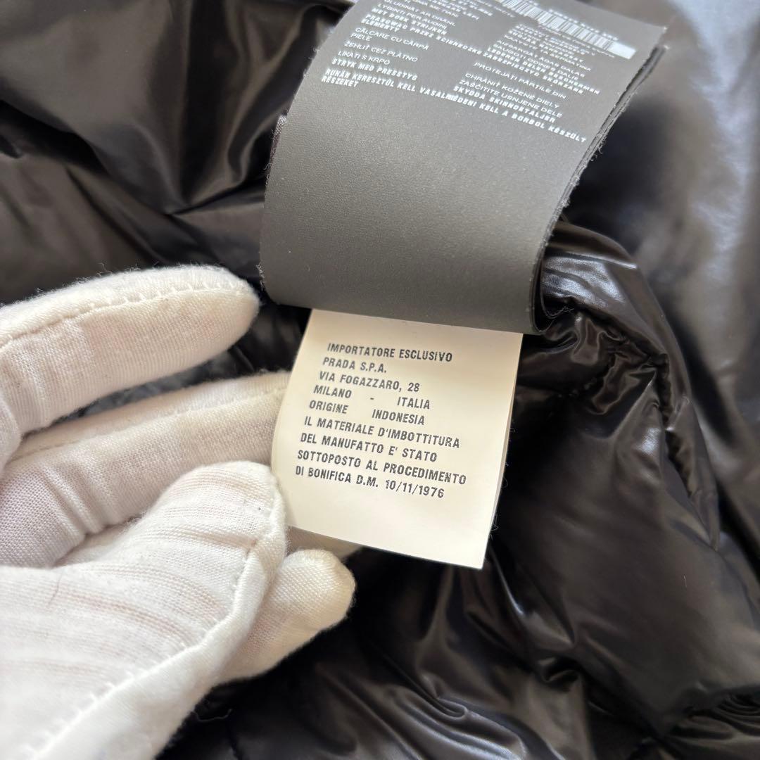 極美品 54/XL相当 PRADA プラダ ダウンベスト バイカー ブラック