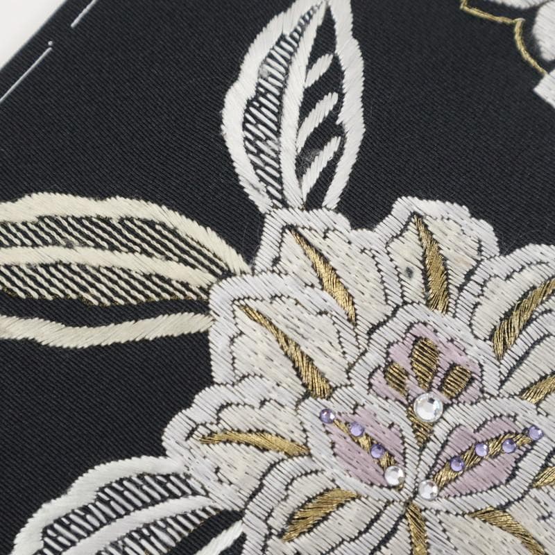 《yume★長尺◆訪問着■極上刺繍◆麗しの花唐草模様◆黒紫HB12-17》