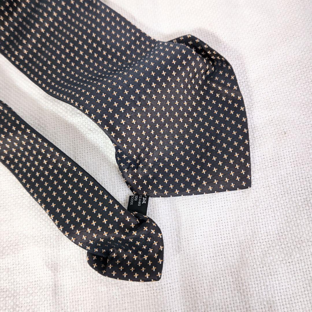 タイユアタイTIE YOUR TIE小紋柄シルク9cm幅ビジネスネクタイ茶