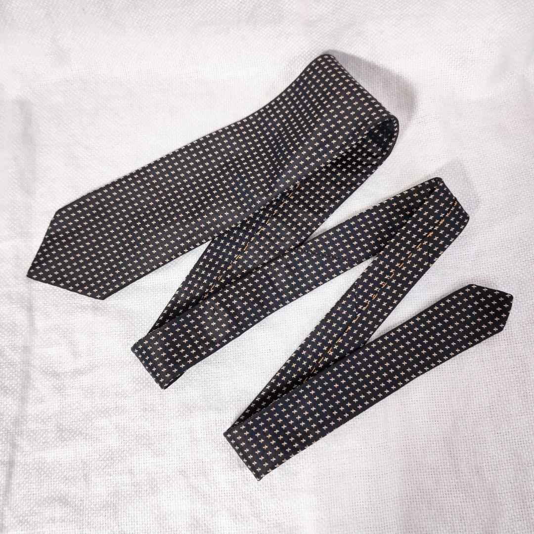 タイユアタイTIE YOUR TIE小紋柄シルク9cm幅ビジネスネクタイ茶