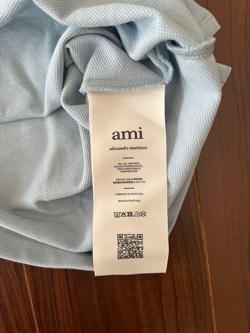 新品タグ付き　AMI Paris アミパリス ポロ　ライトブルー　Sサイズ　半袖