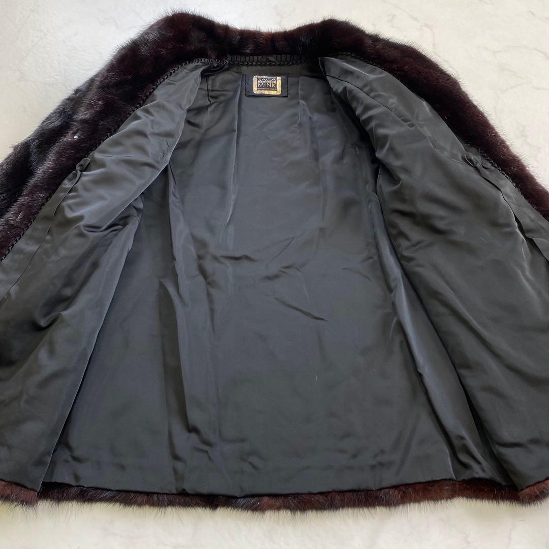 美品★SAGA MINK 金サガ ノーカラーコート リアルファー 15