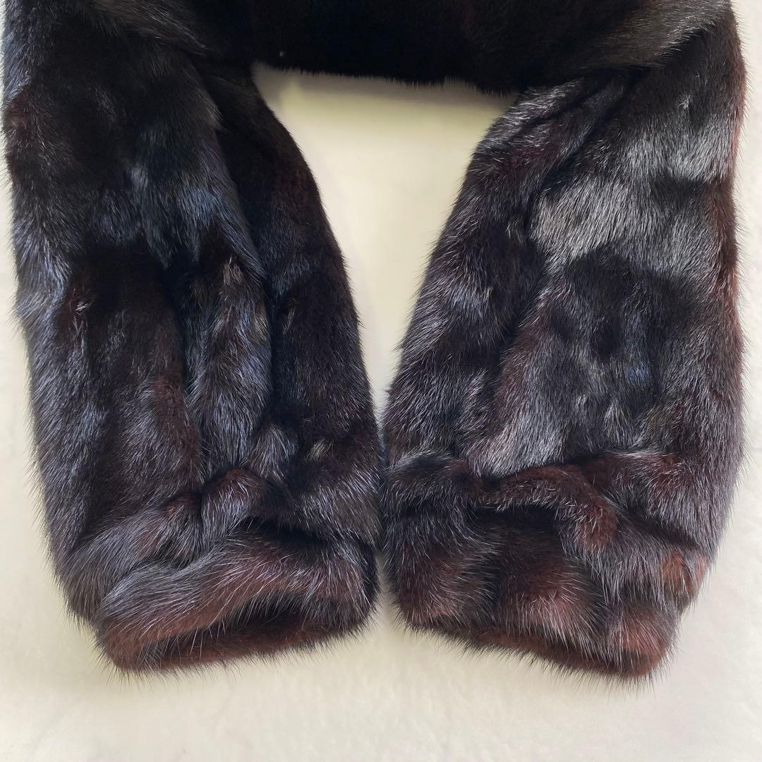 美品★SAGA MINK 金サガ ノーカラーコート リアルファー 15