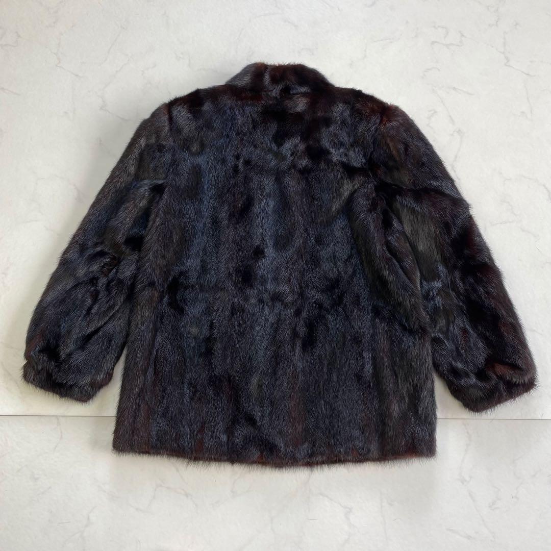 美品★SAGA MINK 金サガ ノーカラーコート リアルファー 15