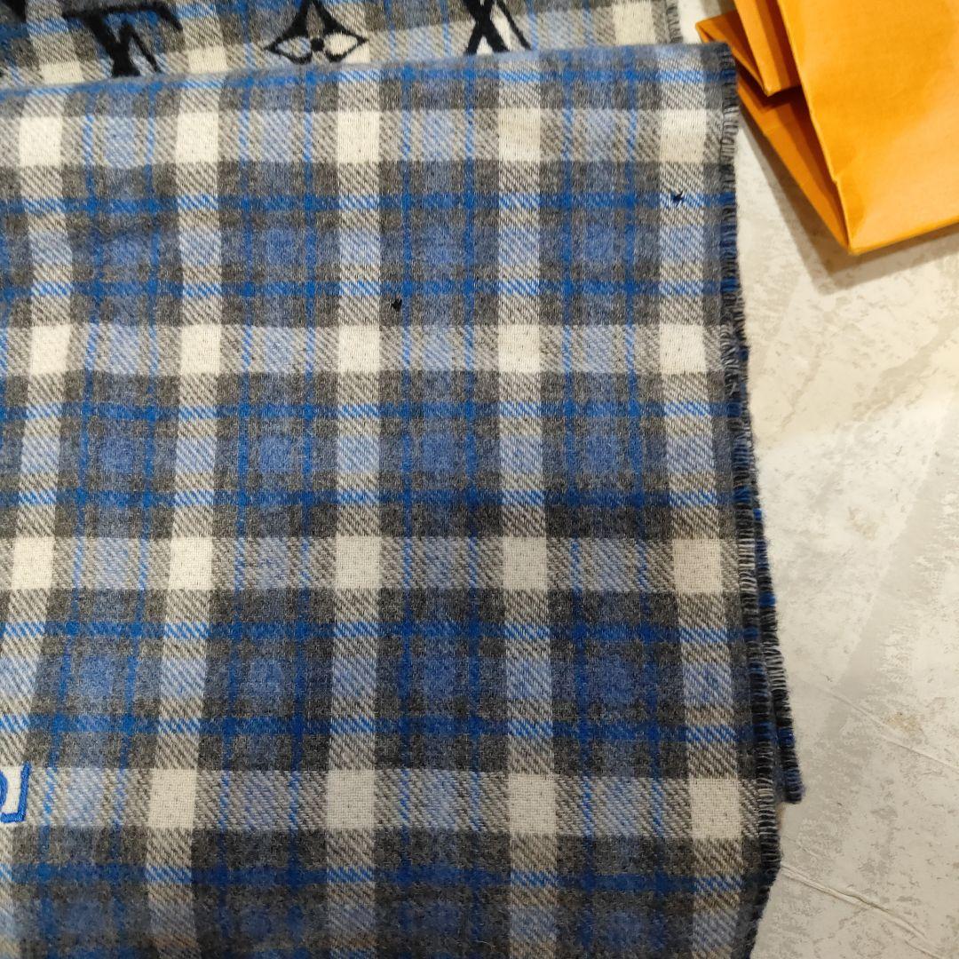LOUIS VUITTON マフラー ネイビー チェック柄