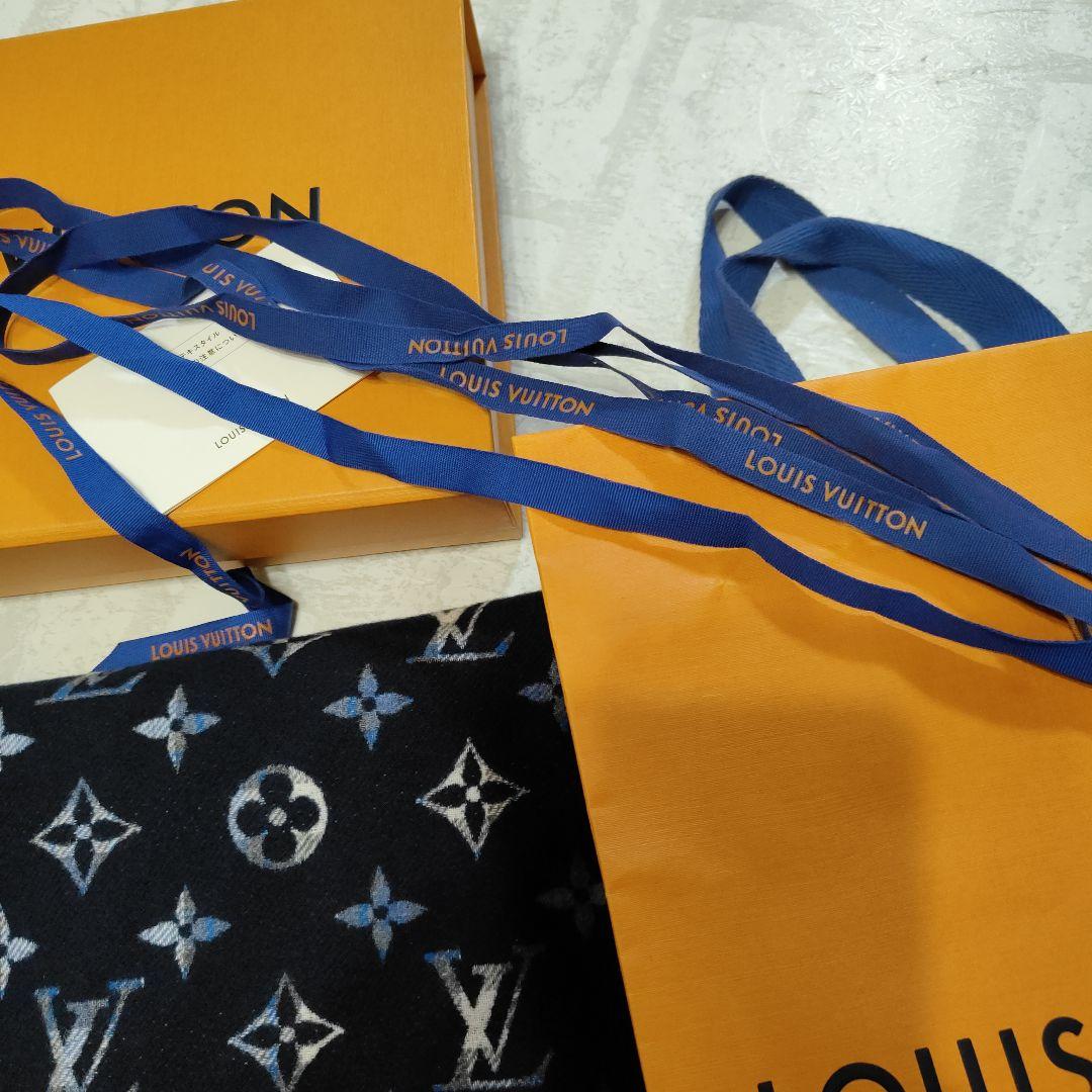 LOUIS VUITTON マフラー ネイビー チェック柄