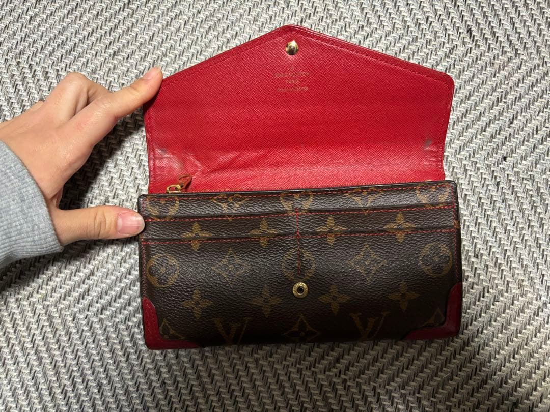 Louis Vuitton 長財布 ブラウン/レッド