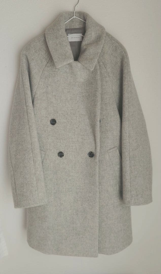 [美品]グリーンレーベルダブルテーラードコート　SPINT　ライトグレー