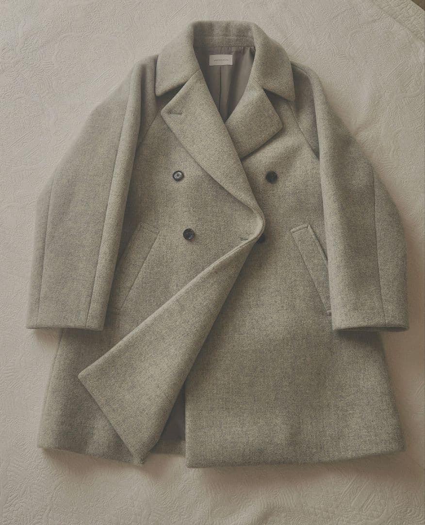 [美品]グリーンレーベルダブルテーラードコート　SPINT　ライトグレー